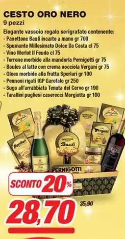 Prix Quality Cesto oro nero 9 pezzi offerta