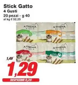 Prix Quality Stick Gatto 4 Gusti 20 pezzi offerta