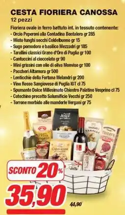 Prix Quality Cesta fioriera canossa 12 pezzi offerta