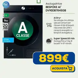 Euronics SAMSUNG Asciugatrice BESPOKE AI DV90DB7845GB offerta
