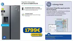 Euronics SAMSUNG Frigorifero Side by Side Air-Space Al RS80F67KCTEF offerta