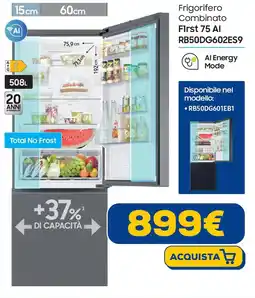 Euronics SAMSUNG Frigorifero Combinato First 75 Al RB50DG602ES9 offerta