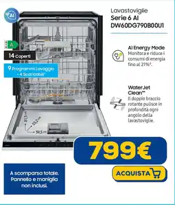 Euronics SAMSUNG Lavastoviglie Serie 6 Al DW60DG790B00U1 offerta