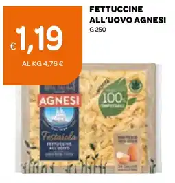 Ekom Fettuccine all'uovo AGNESI offerta