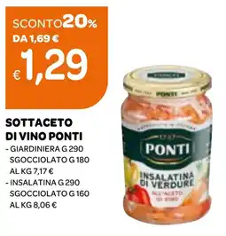 Ekom Sottaceto di vino PONTI offerta