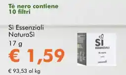 NaturaSì Tè nero contiene 10 filtri Sì Essenziali NaturaSì offerta