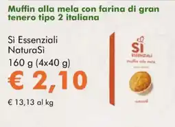 NaturaSì Muffin alla mela con farina di gran tenero tipo 2 italiana Sì Essenziali NaturaSì offerta