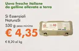 NaturaSì Uova fresche italiane da galline allevate a terra Sì Essenziali Natura Si offerta