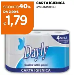 Ekom Carta igienica 4 veli 6 rotoli Dayly offerta