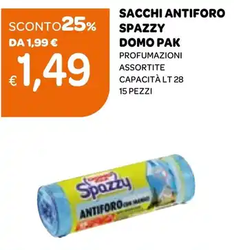 Ekom Sacchi antiforo spazzy DOMO PAK offerta