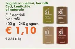 NaturaSì Fagioli cannellini, borlotti Ceci, Lenticchie al naturale Sì Essenziali NaturaSì offerta