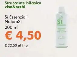 NaturaSì Struccante bifasico viso&occhi Sì Essenziali NaturaSi offerta