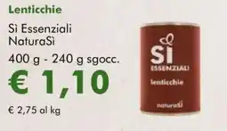 NaturaSì Lenticchie Sì Essenziali NaturaSì offerta