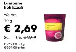 NaturaSì Lampone liofilizzati We Are offerta