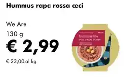 NaturaSì Hummus rapa rossa ceci We Are offerta