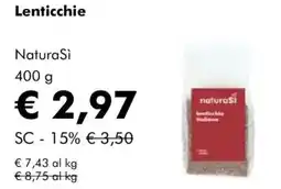 NaturaSì Lenticchie NaturaSi offerta