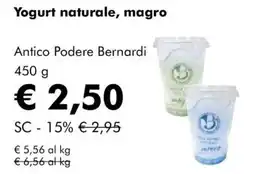 NaturaSì Yogurt naturale, magro Antico Podere Bernardi offerta