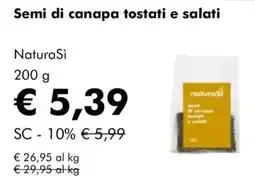 NaturaSì Semi di canapa tostati e salati NaturaSì offerta