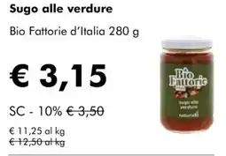 NaturaSì Sugo alle verdure Bio Fattorie d'Italia offerta