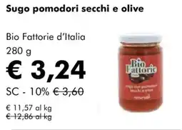 NaturaSì Sugo pomodori secchi e olive Bio Fattorie d'Italia offerta