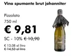 NaturaSì Vino spumante brut johanniter Pizzolato offerta