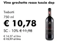 NaturaSì Vino grechetto rosso tuscia dop Trebotti offerta