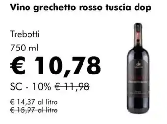NaturaSì Vino grechetto rosso tuscia dop Trebotti offerta