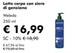 NaturaSì Latte corpo con siero di genziana Weleda offerta