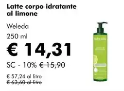 NaturaSì Latte corpo idratante al limone Weleda offerta
