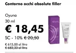 NaturaSì Contorno occhi absolute filler Oyuna offerta