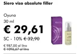 NaturaSì Siero viso absolute filler Oyuna offerta