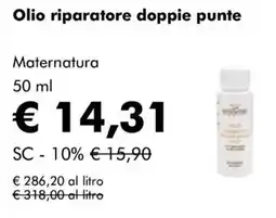 NaturaSì Olio riparatore doppie punte Maternatura offerta