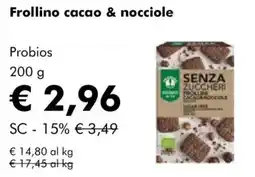 NaturaSì Frollino cacao & nocciole Probios offerta