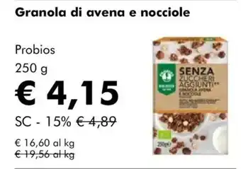 NaturaSì Granola di avena e nocciole Probios offerta