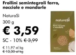 NaturaSì Frollini semintegrali farro, nocciole e mandorle NaturaSì offerta