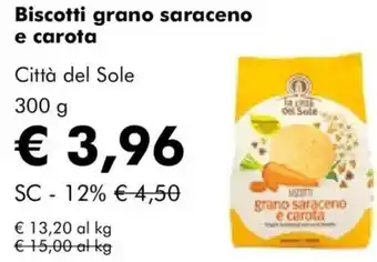 NaturaSì Biscotti grano saraceno e carota Città del Sole offerta