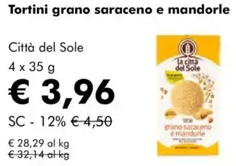 NaturaSì Tortini grano saraceno e mandorle Città del Sole offerta