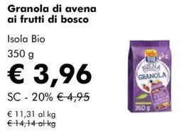 NaturaSì Granola di avena ai frutti di bosco Isola Bio offerta