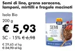 NaturaSì Semi di lino, grano saraceno, lamponi, mirtilli e fragole macinati Isola Bio offerta