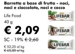 NaturaSì Barretta a base di frutta - noci, noci e cioccolato, noci e cocco Life Food offerta