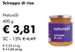 NaturaSì Sciroppo di riso NaturaSì offerta