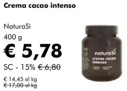 NaturaSì Crema cacao intenso NaturaSì offerta
