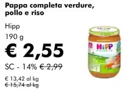 NaturaSì Pappa completa verdure, pollo e riso Hipp offerta