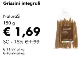 NaturaSì Grissini integrali Natura Si offerta