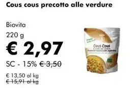 NaturaSì Cous cous precotto alle verdure Biovita offerta