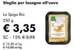 NaturaSì Sfoglia per lasagne all'uovo La Spiga Bio offerta