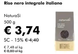 NaturaSì Riso nero integrale italiano NaturaSì offerta