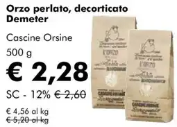 NaturaSì Orzo perlato, decorticato Demeter Cascine Orsine offerta