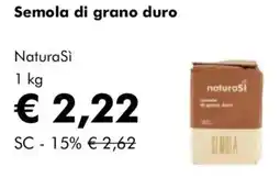 NaturaSì Semola di grano duro NaturaSi offerta