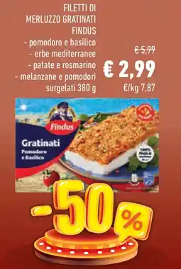 Conad Superstore Filetti di merluzzo gratinati FINDUS offerta
